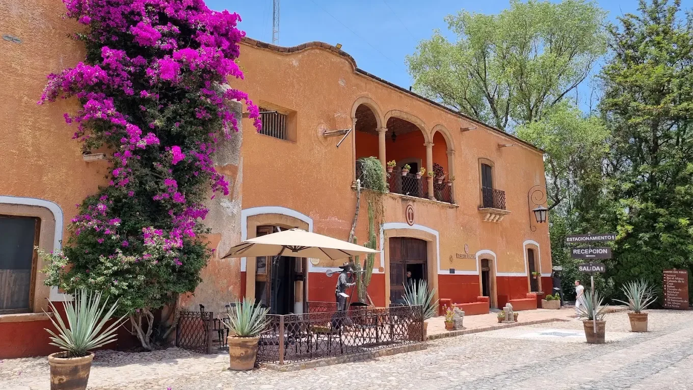 Bougainvillea and historic architecture at Hacienda Sepúlveda